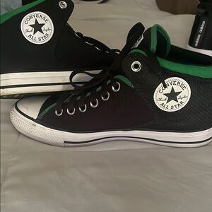 Converse Black and Green All Star Sneakers